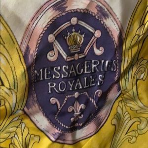 Huge gold scarf with pony express design